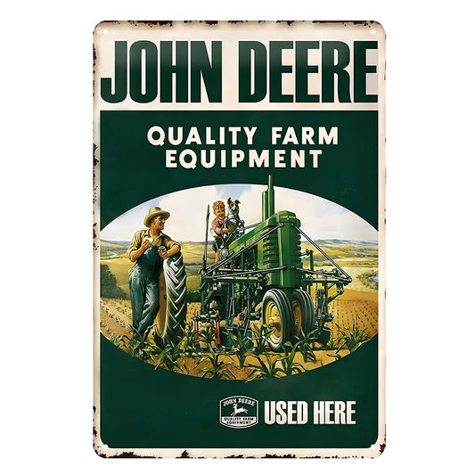 John Deere Quality Farm Equipment  Tin Sign Vintage