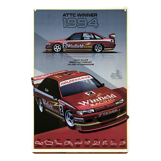 2x Holden Wise Attc Winner 1994 Rustic Tin Sign Vintage Shed Garage Bar Man Cave