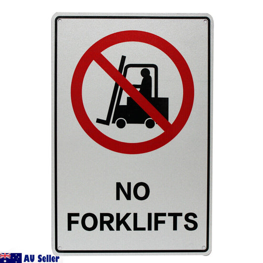 Warning Caution Forklifts In Use Sign 200x300mm Metal Workshop Safety Public