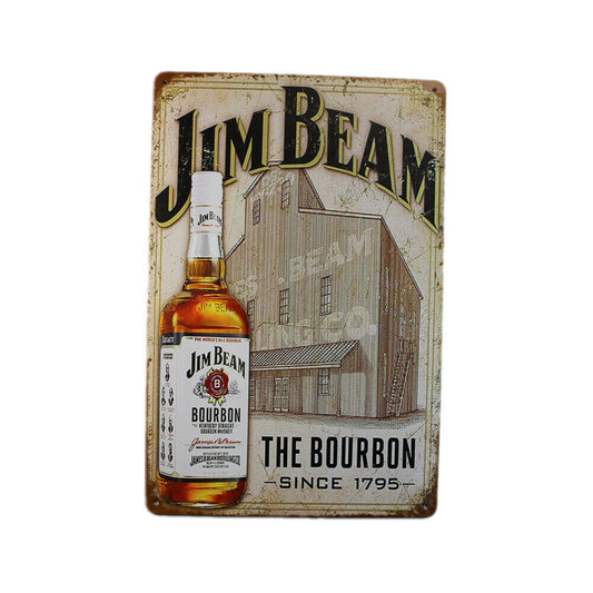 Tin Sign Jim Beam The Bourbon Since1795 Sprint Drink Bar Whisky Rustic Look