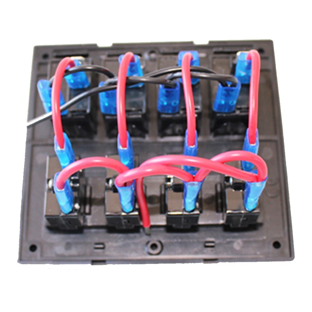 Rocker Switch Panel 4 Gang 12v Led Red Waterproof Circuit Breaker Boat