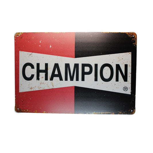 Tin Sign Champion Black&red Sprint Drink Bar Whisky Rustic Look
