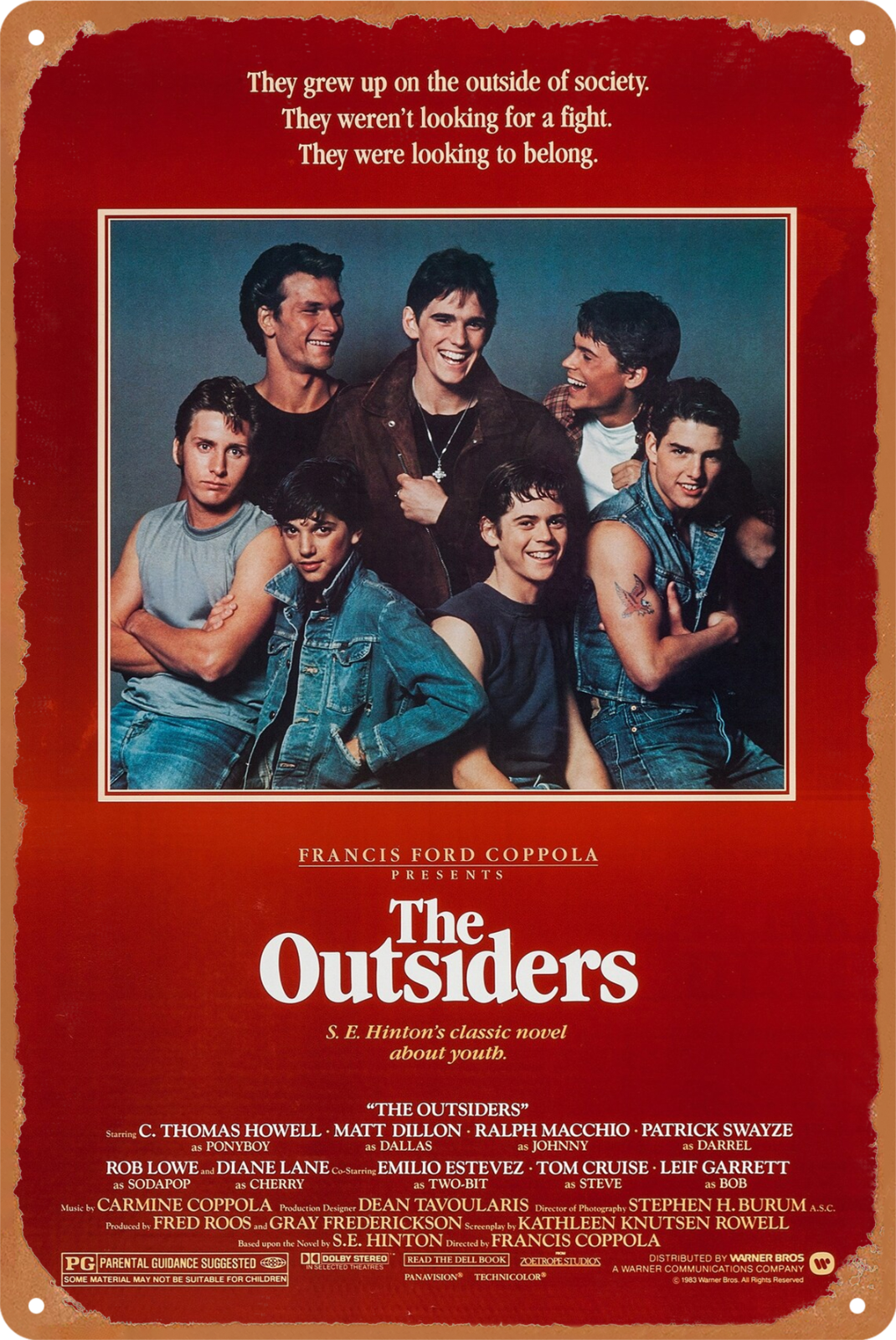 The Outsiders Music Band Tin Sign Rustic Look Vintage Retro 20x30cm