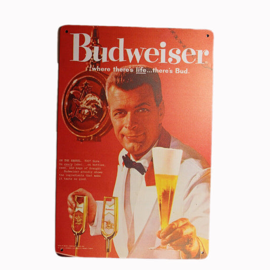 Tin Sign Budweiser Sprint Drink Bar Whisky Rustic Look