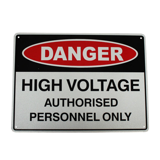 Danger High Voltage Authorized Personnel Only Sign 200x 300mm Metal Security