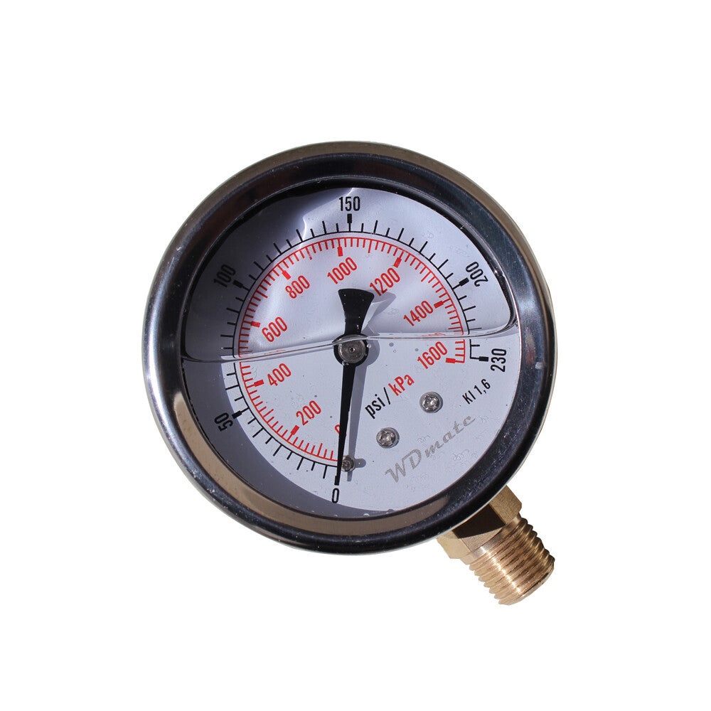 Liquid Oil Filled Pressure Gauge 63mm 2.5” 230psi 1600kpa 1/4″bspt Oil Meter