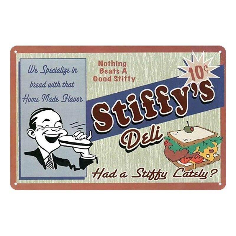 Tin Metal Sign Stiffy's Deli Bread Flavor 20x30cm Rustic Look Vintage