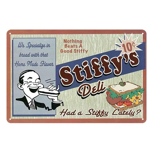 Tin Metal Sign Stiffy's Deli Bread Flavor 20x30cm Rustic Look Vintage