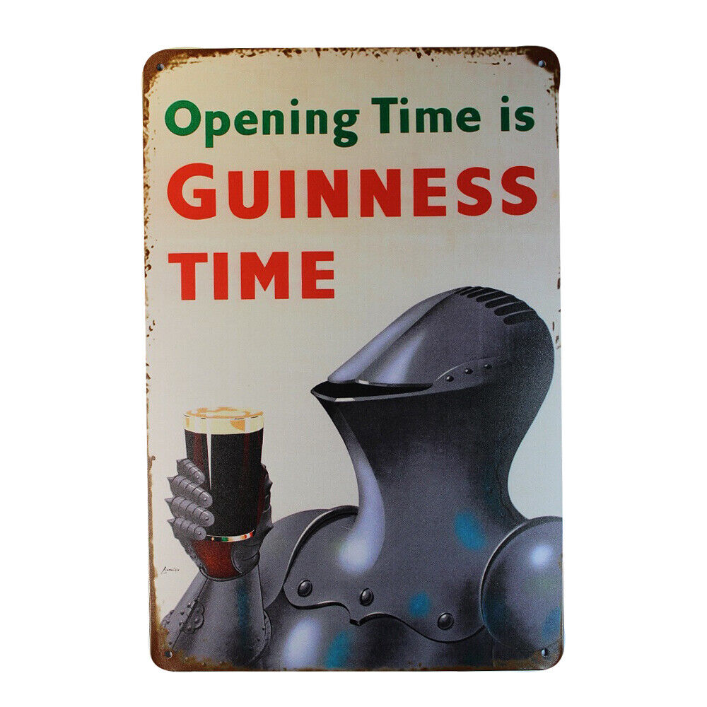 Tin Sign Guinness Time Sprint Drink Bar Whisky Rustic Look