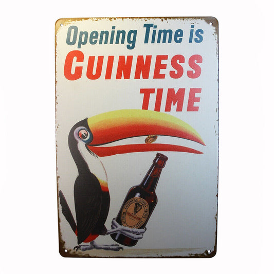 Tin Sign Guinness Time  Sprint Drink Bar Whisky Rustic Look