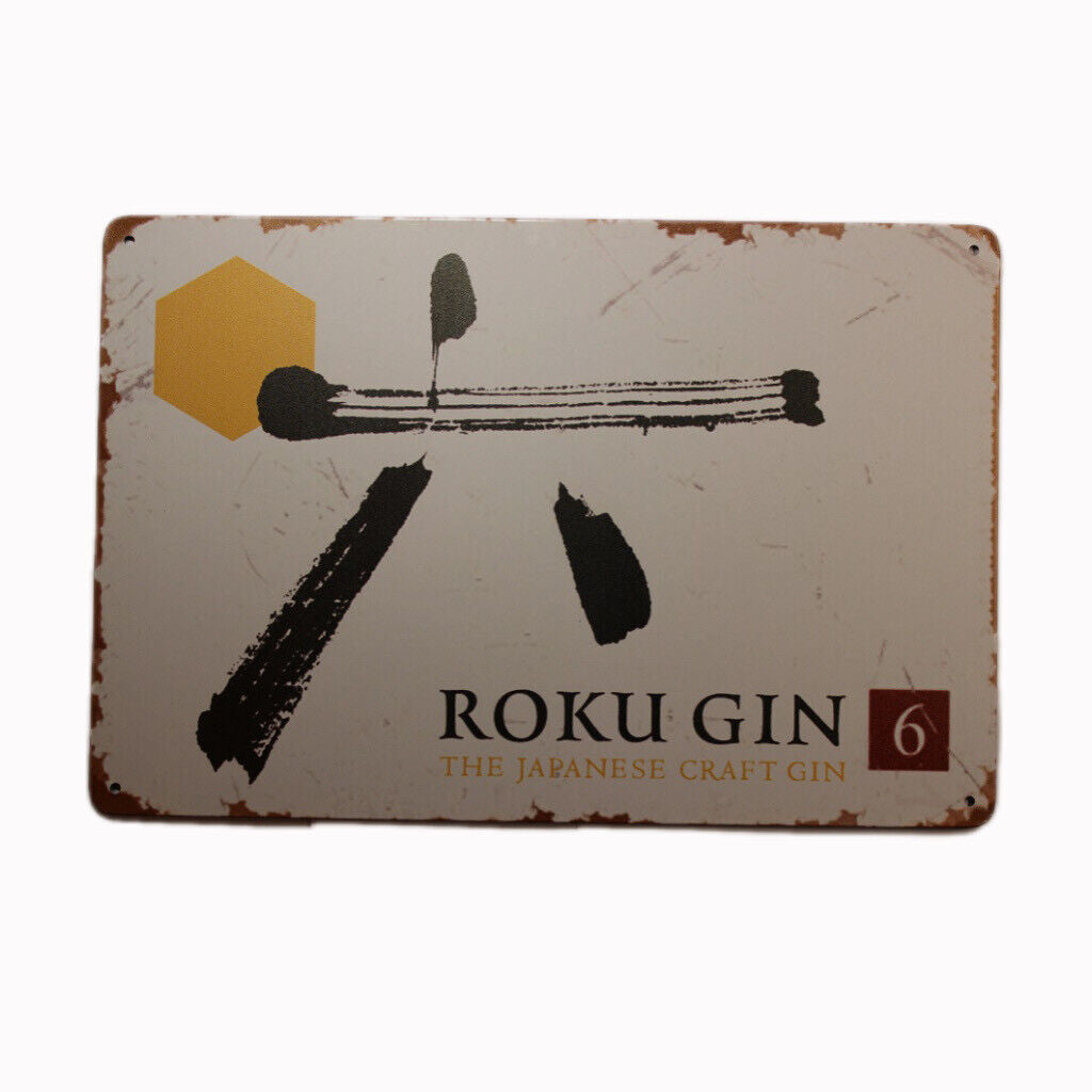 Tin Sign Roku Gin Sprint Drink Bar Whisky Rustic Look