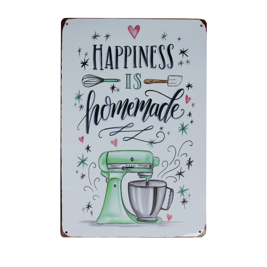 Metal Tin Sign Happiness Is Homemade Decor Bar Pub 200x300mm Home Vintage?