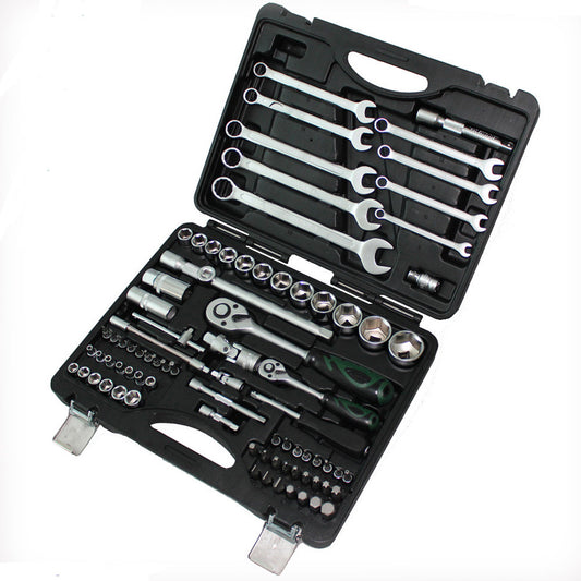 82pc Comb Socket Spanner Set 1/4″ 1/2″ Dr. Ratchet Wrench Bit Crv Tool 20003017
