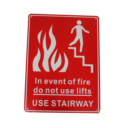 Warning Notice Sign In Event Of Fire Do Not Use Lifts 200x300mm Metal Al Safety