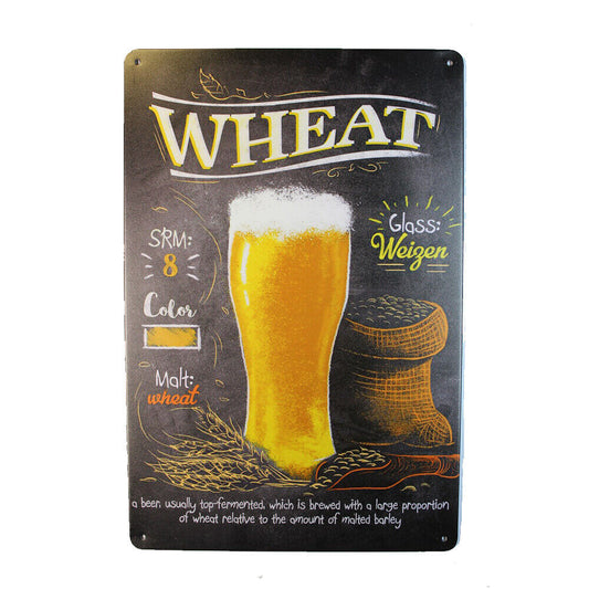 Tin Sign Wheat Srm8 Sprint Drink Bar Whisky Rustic Look