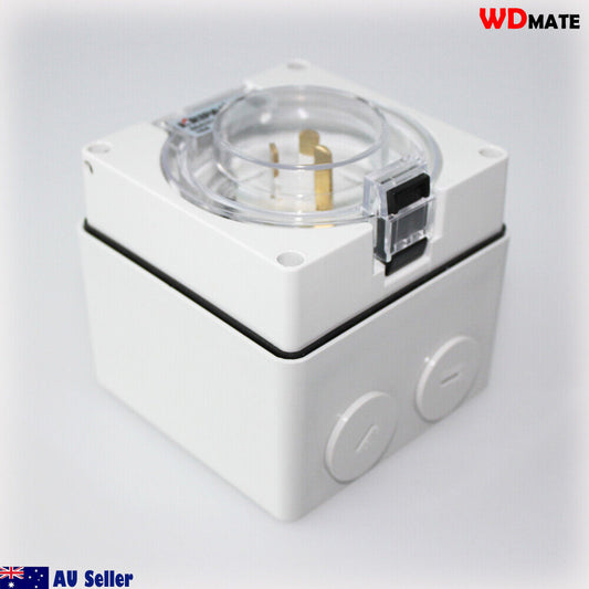Surface Mounting Plug 250v Ip66 3 Flat Pin 10 Amp Heavy Duty Marine Boat Replace