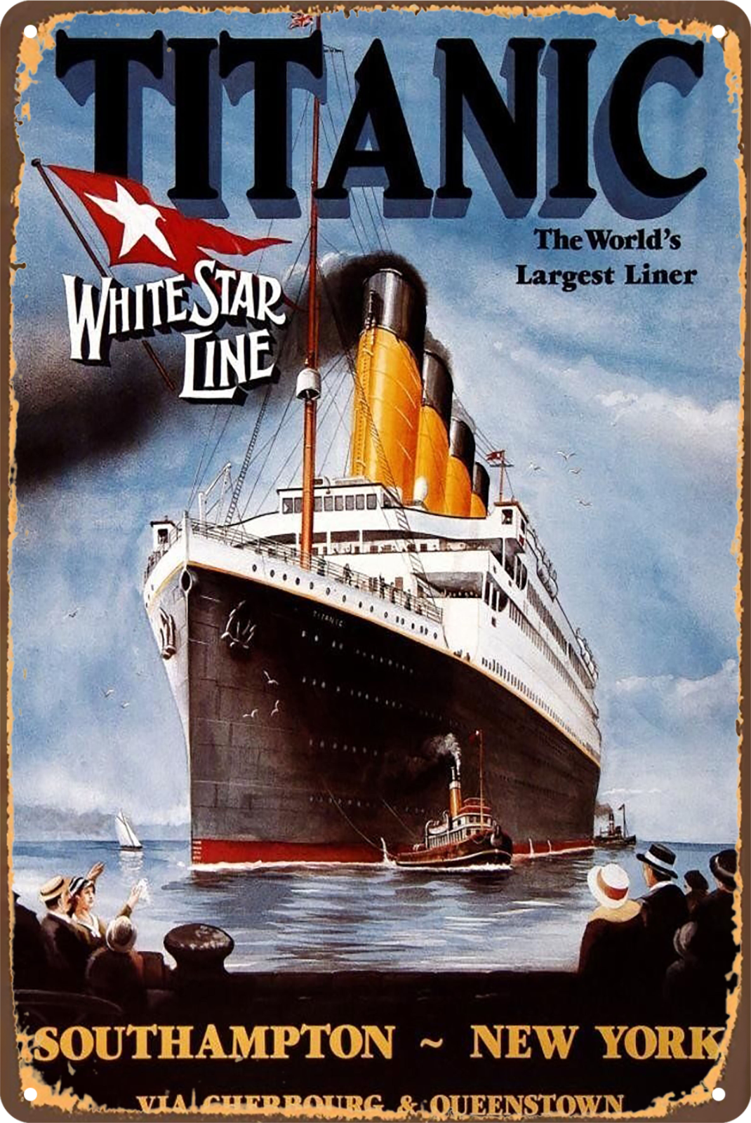 Titanic White Star Line Movie Tin Sign Rustic Look  Retro 20x30cm