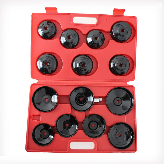 Cup Oil Filter 14pc Wrench Set Multi Fit Gm Ford Garage Tool Garage