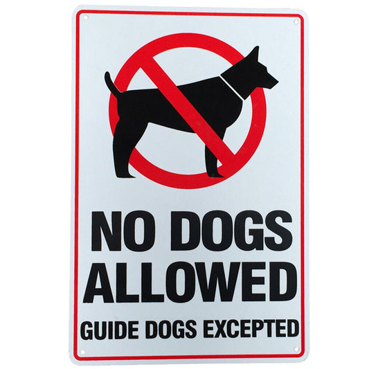 Warning Sign No Dog Allowed Guide Except 200x300 Metal Notice Clear Zone Beach