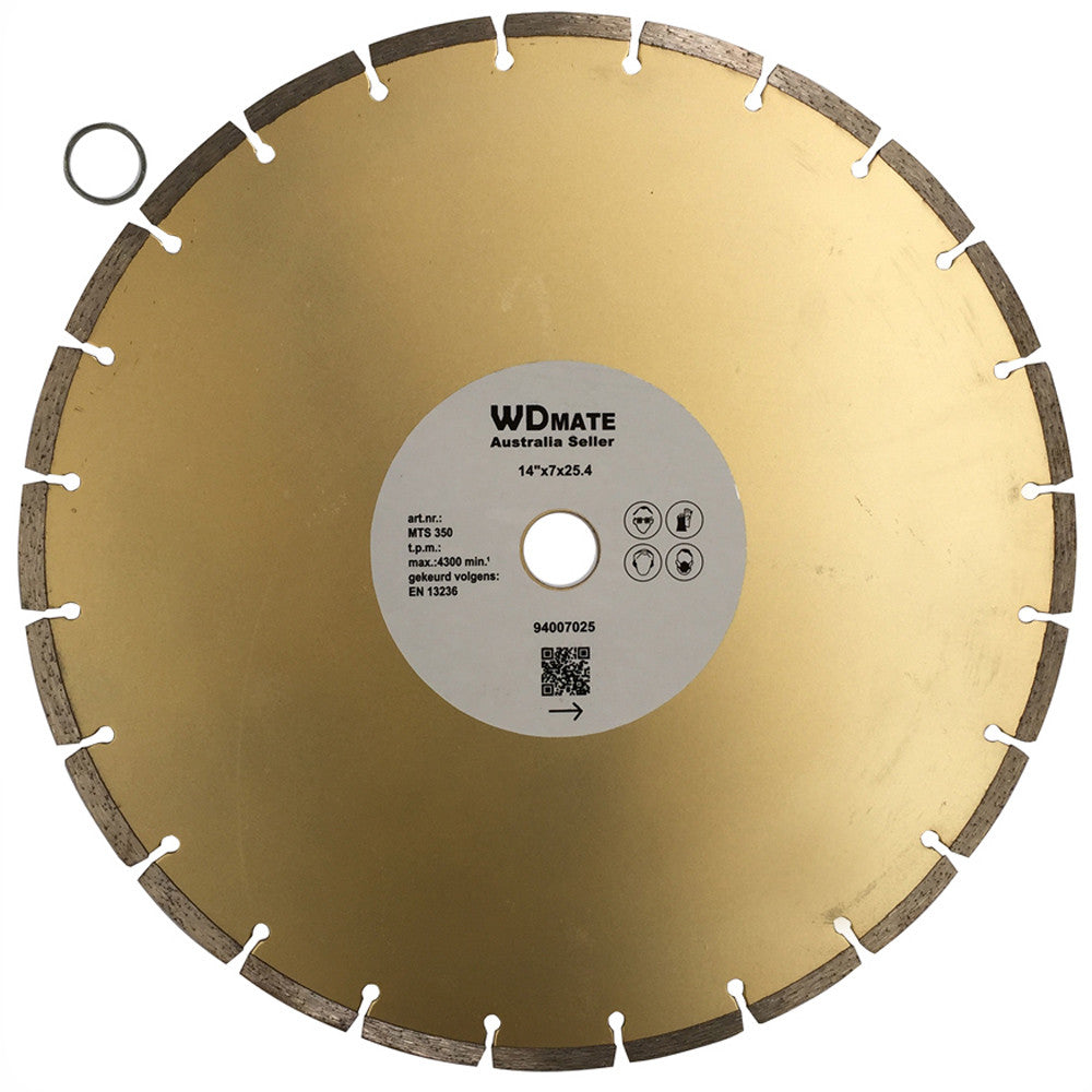 350mm Diamond Circular Saw Disc Dry 7*3mm Segment Cutting Blade 14″ 25.4