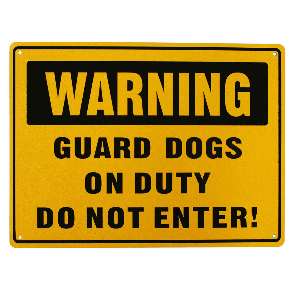 Warning Notice Guard Dog On Duty Do Not Enter Safety Sign 200x300mm Metal Home