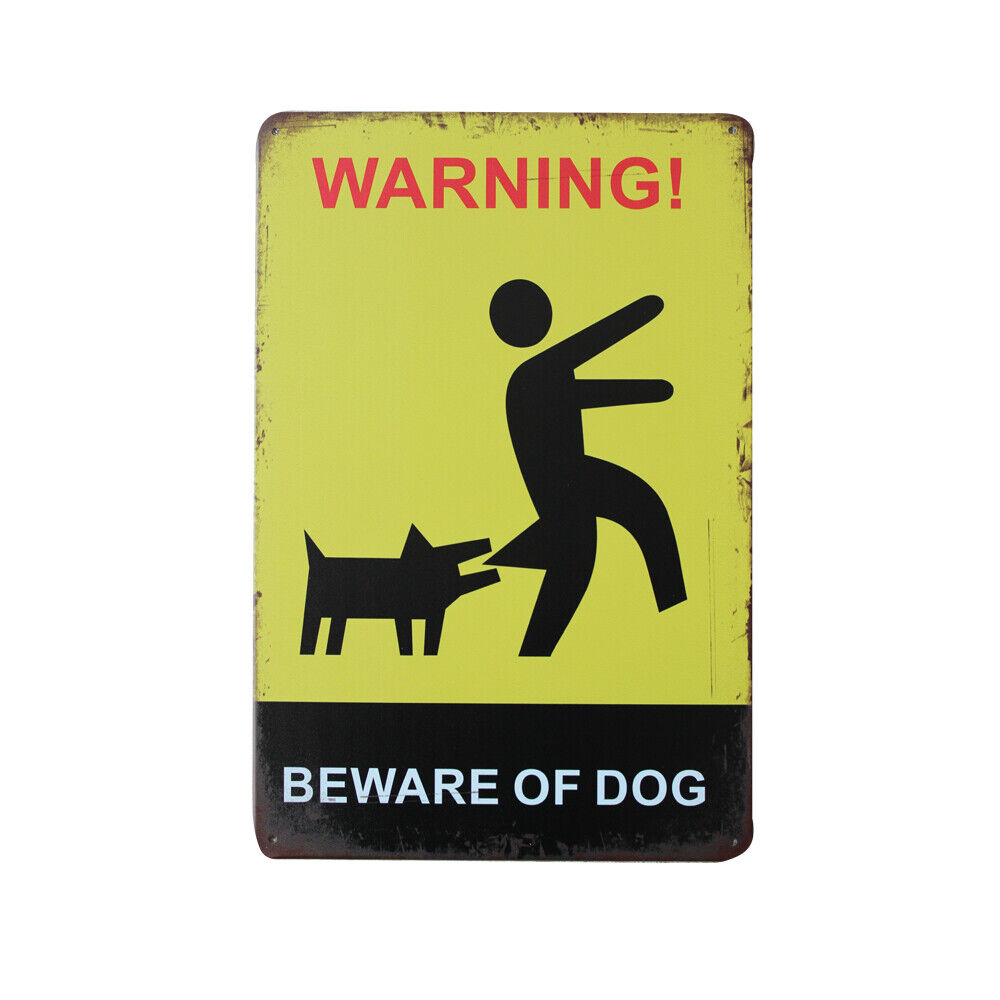 Tin Sign Be Ware Of Dogs Bar Cafe Garage Wall Decor Art