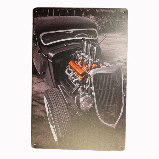 Tin Sign Black Car Sprint Drink Bar Whisky Rustic Look