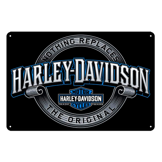 2x Harley-davidson Motor Cycle Nothing Replaces Rustic Tin Sign Vintage Garage