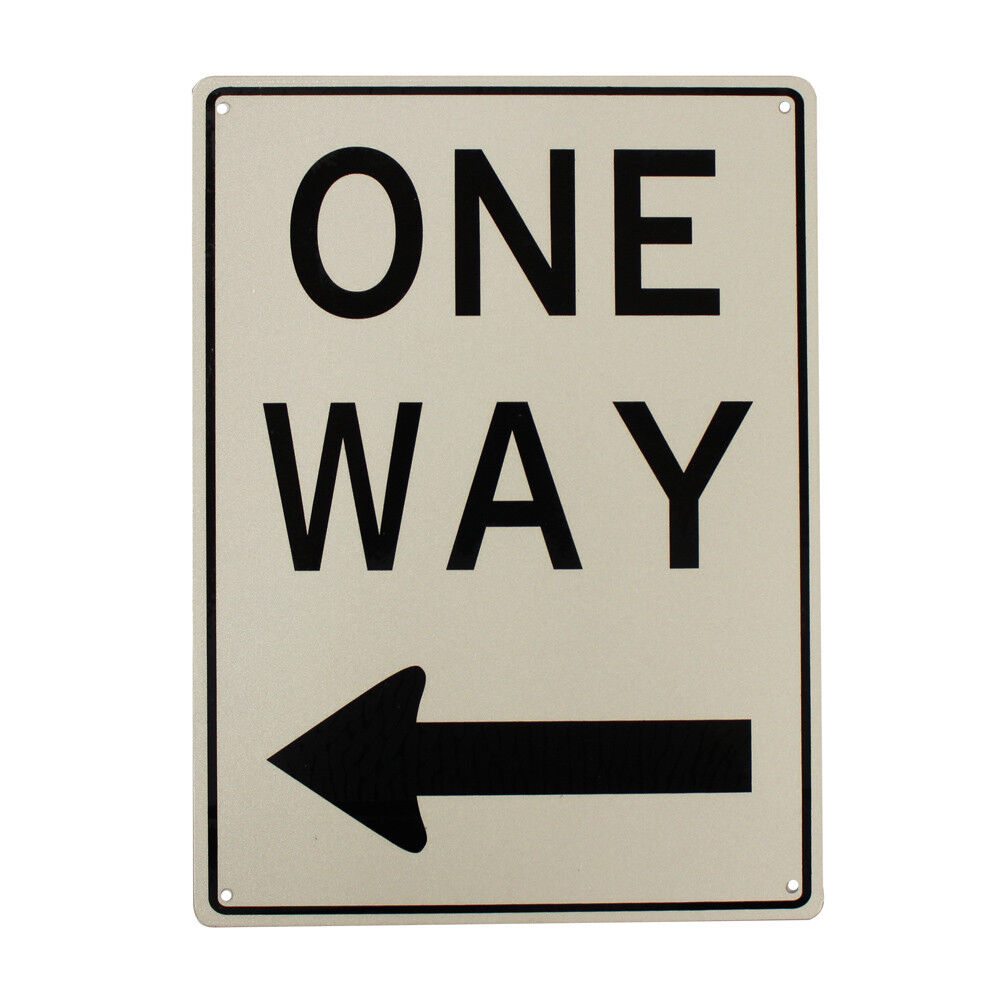 Warning One Way Sign (left Arrow) 200x300mm Metal Waterproof Traffic Safe Quality