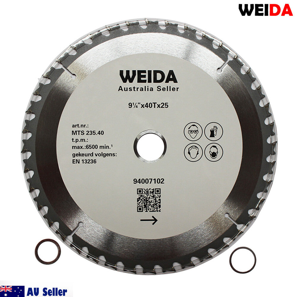 235mm 40t Wood Circular Saw Blade Cutting Disc 9-1/4″ Bore 25/22.2mm Kerf 1.8mm