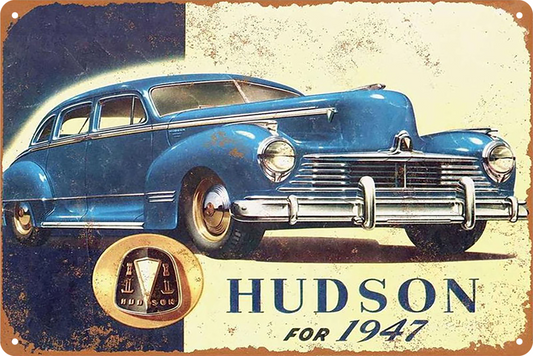 Hudson For 1947 Tin Sign Rustic Look Retro 20x30cm