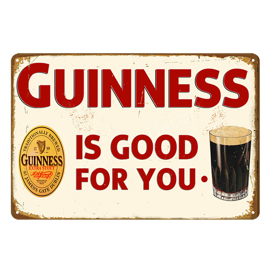2x Guinness Is Good For You Beer Rustic Metal Tin Sign Vintage Shed Garage Bar
