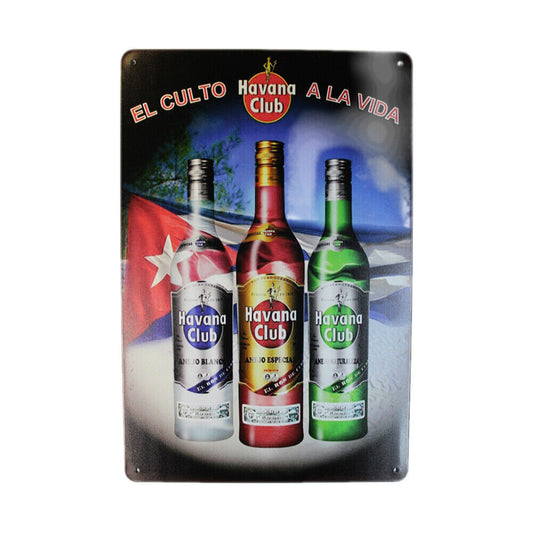 Tin Sign  Havana Club Beer Sprint Drink Bar Whisky Rustic Look