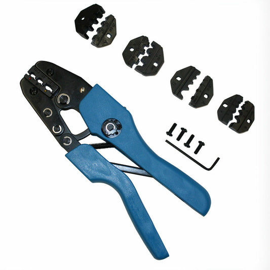 Ratchting Crimper Plier 5 Die Versatile Wire Crimping Kit Non Insulated Ferrules