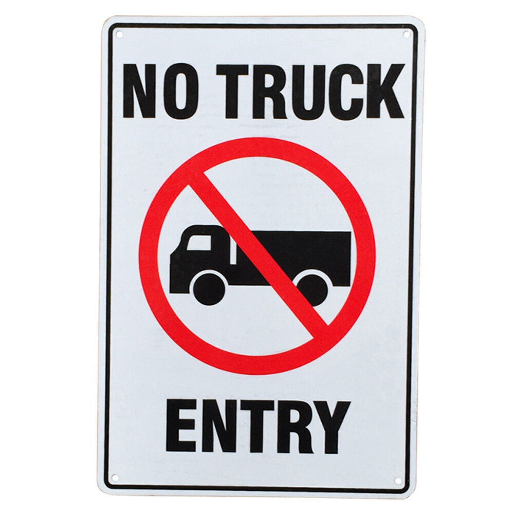 Warning Sign No Truck Entry 200x300mm Metal Road Private Property Safe Notice