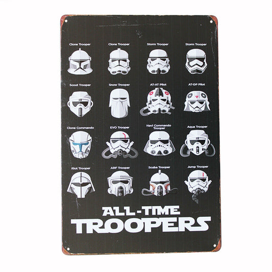 2x Tin Metal Sign All-time Troopers Star Wars 200x300mm Man Cave