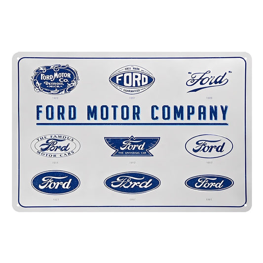 Ford Motor Company Historic Logo Tin Sign Vintage