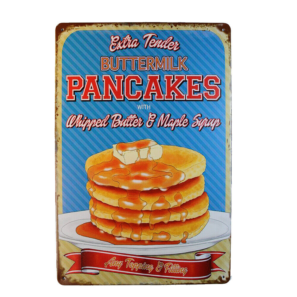 Tin Sign Buttermilk Pancakes Sprint Drink Bar Whisky Rustic Look