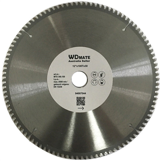 Cutting Disc 12″ 300mm 100t Circular Saw Blade 2mm30/25.4 Tcg Aluminum Plastic