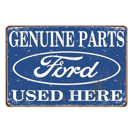 Tin Metal Sign Ford Genuine Parts Here 20x30cm Rustic Look Vintage