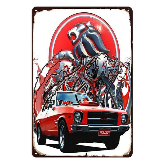 Holden Auto Car Motor Rustic Metal Sign Vintage Tin Decorative Bar