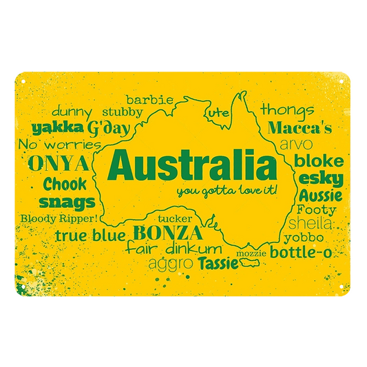 Australia Map Bonza Rustic Metal Sign Vintage Tin Shed Garage Bar