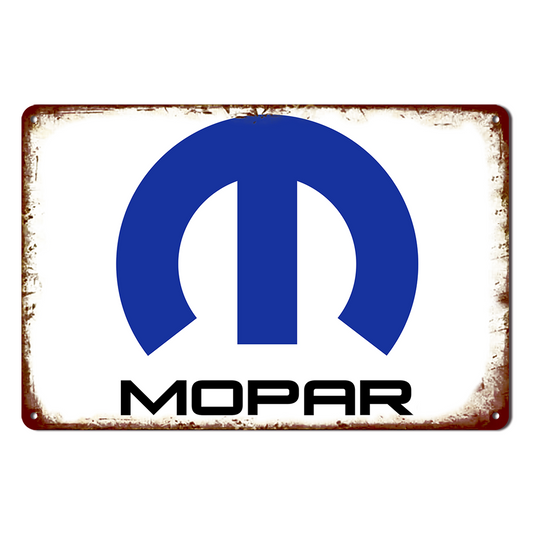 Mopar Tin Metal Sign Auto Oil 20x30cm Rustic Look Vintage Man Cave Car