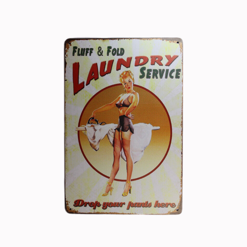 Tin Sign  Laundry Service Sprint Drink Bar Whisky Rustic Look