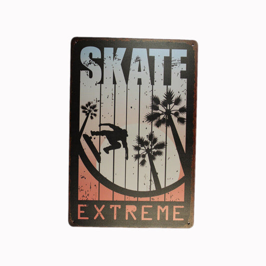 Tin Sign Skate Extreme Sprint Drink Bar Whisky Rustic Look