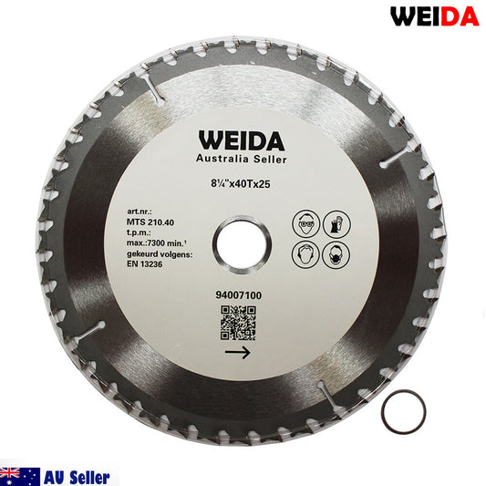 210mm 40t Wood Circular Saw Blade Cutting Disc 8-1/4″ Bore 25/22.2mm Kerf 1.8mm