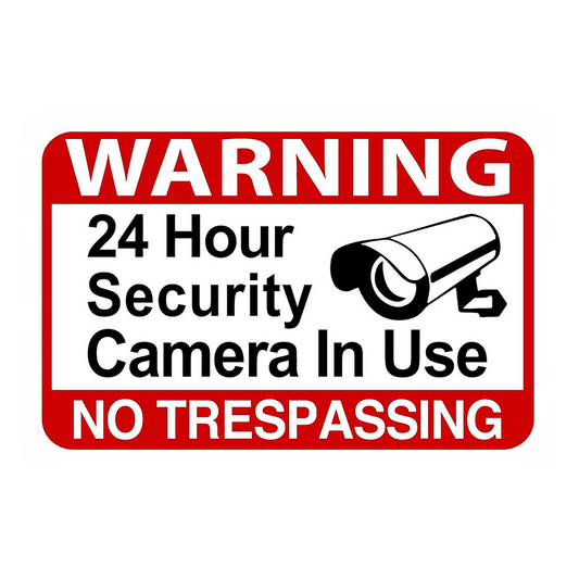 Warning No Trespassing 24 Hour Sercurity Cctv Rustic Metal Sign Vintage Tin