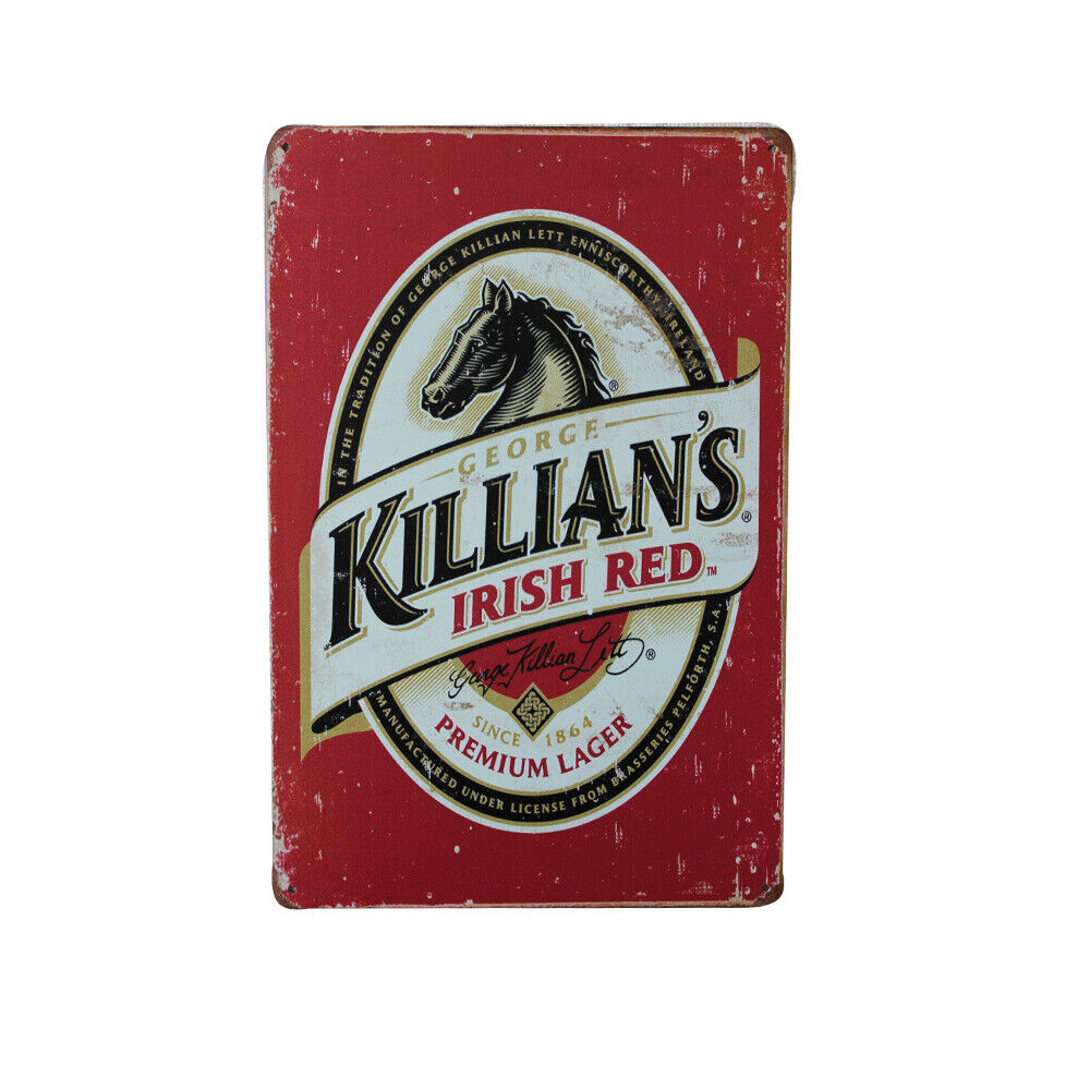 Tin Sign Killians Irish Red Metal Wall Art Store Pub Shop Bar