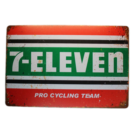 Tin Sign 7-eleven Pro Cycling Team Sprint Drink Bar Whisky Rustic Look