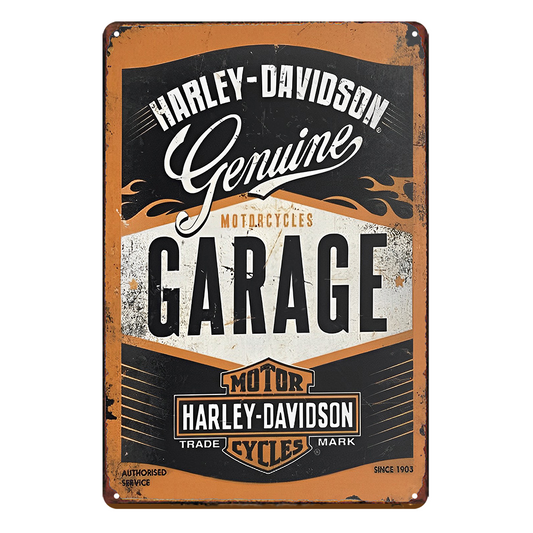 2x Harley-davidson Garage Genuines Motorcycles Rustic Tin Sign Vintage Man Cave